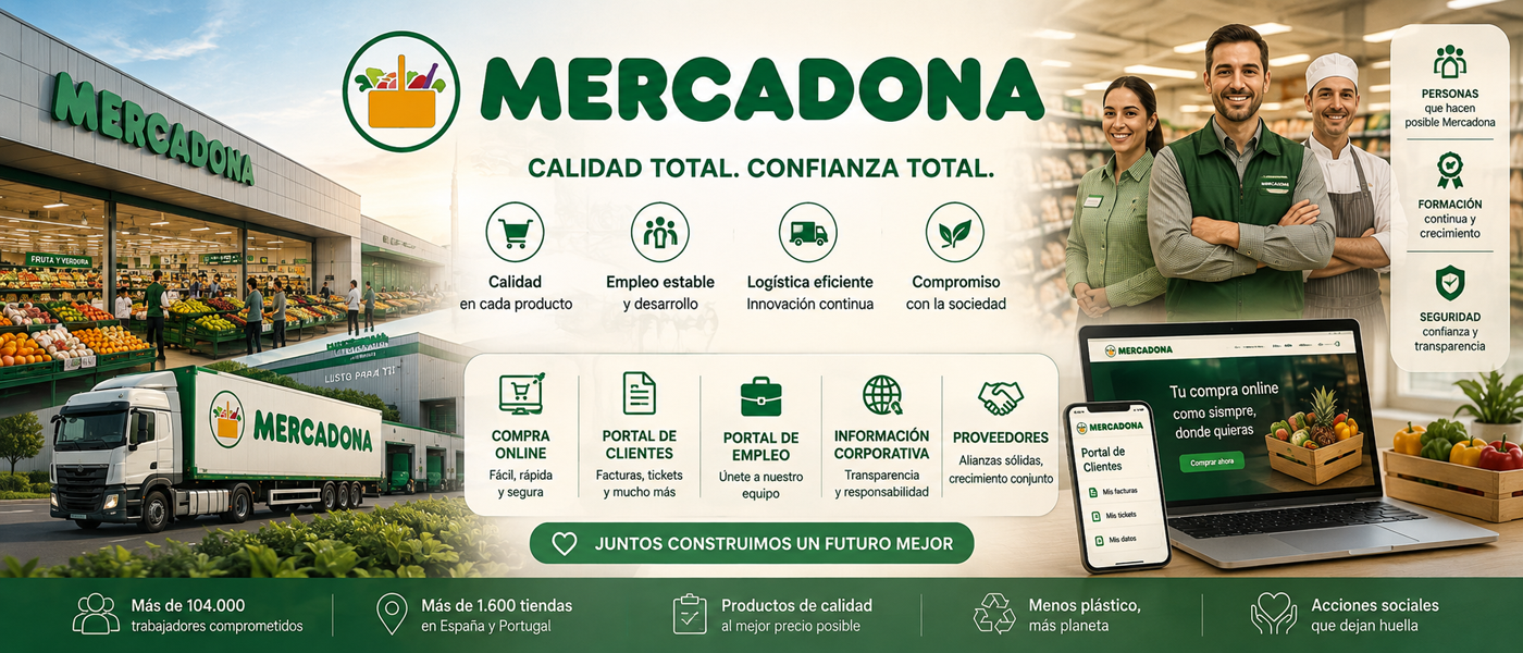 Mercadona Principal cadena de supermercados, Trabajos Experiencias Ocupaciones Laborales Formaciones Educacionales Colaboraciones Titulados Experimentados . . .